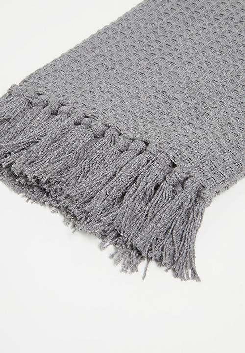 Sixth Floor - Wisp Waffle Cotton Throw Grey