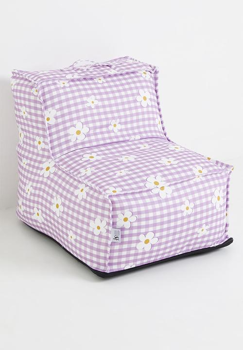 Sixth Floor - Poppy Kids Beanbag - Check Flower