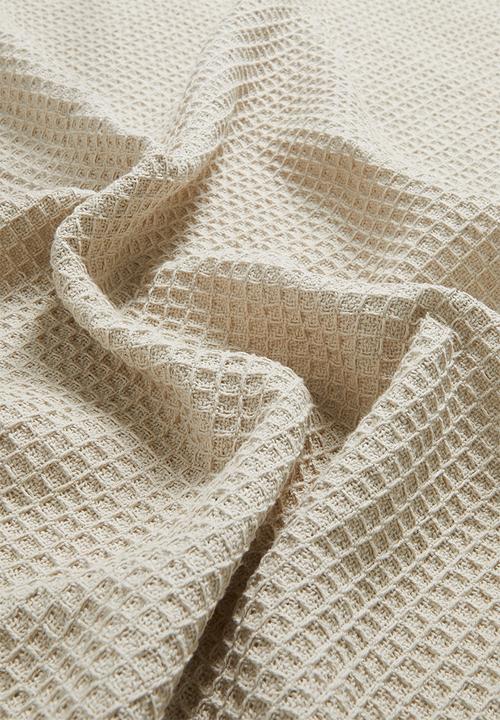 Sixth Floor - Wisp Waffle Cotton Throw - Stone