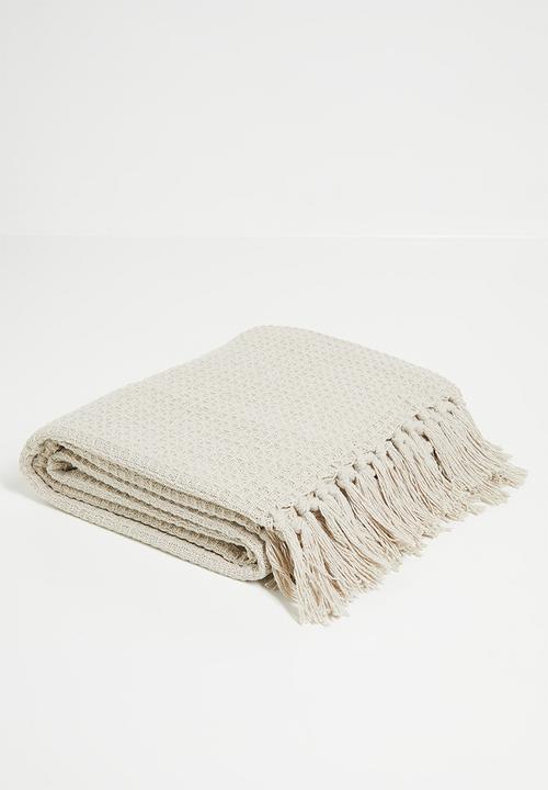Sixth Floor - Wisp Waffle Cotton Throw - Stone