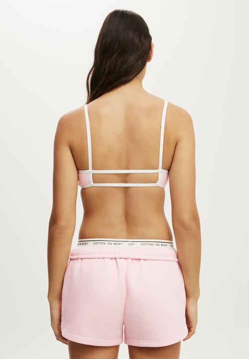 Cotton On - Ultra Soft Double Strap Back Crop - Cherry Dream/White