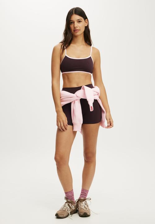 Cotton On - Ultra Soft Double Strap Back Crop - Italian Plum/Cherry Dream