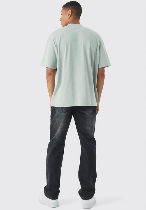 boohooMAN - Relaxed Rigid Jean In Washed Black - Washed Black