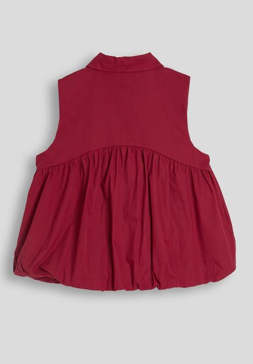 Pop Candy - Sleeveless bubble shirt - dark red