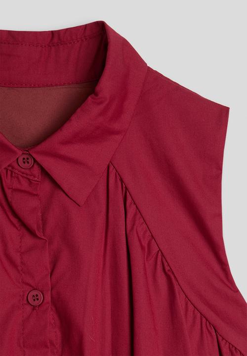Pop Candy - Sleeveless bubble shirt - dark red