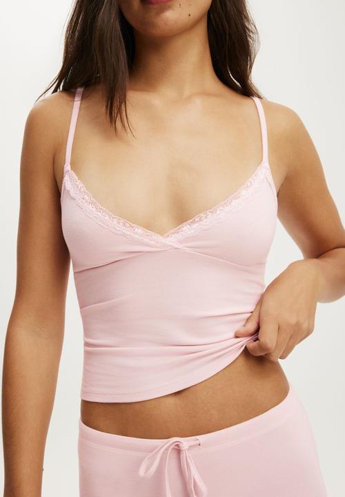 Cotton On - Dreamy soft lace triangle cami - pink kiss