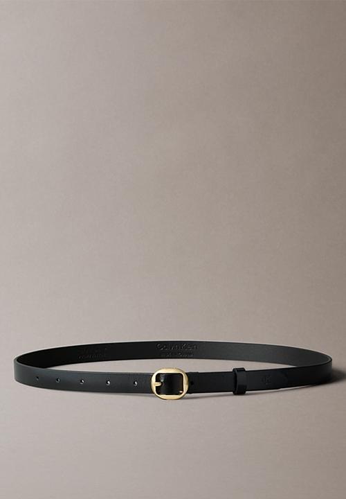 Calvin Klein - Round buckle metal ck tip 20mm- black / antique light gold