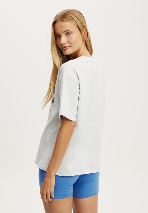 Cotton On - Active Graphic Tee - Light Grey Marle/Body Bwc
