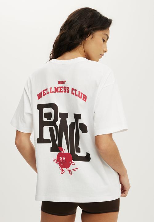 Cotton On - Active Graphic Tee - White/Collegiate