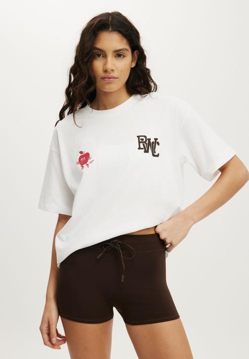 Cotton On - Active Graphic Tee - White/Collegiate