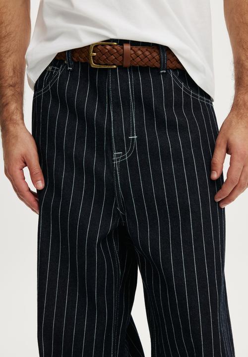 Cotton On - Super Baggy Jean - Pinstripe Blue 