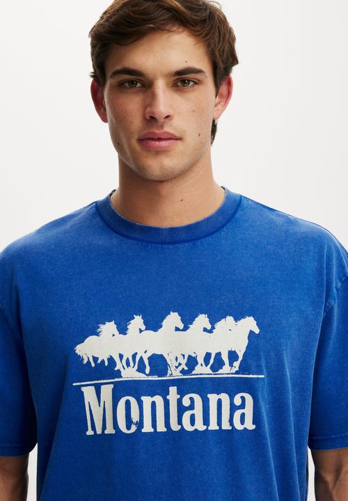 Cotton On - Everyday Fit Graphic T-shirt - Royal Blue/Montanna