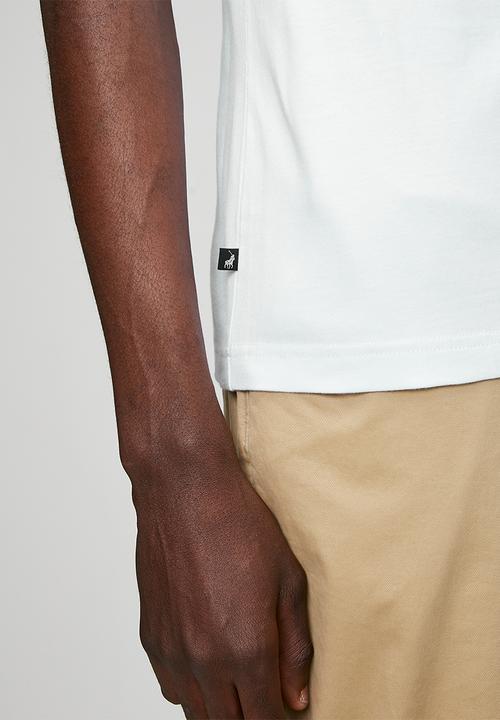 POLO - Printed Houndstooth Short Sleeve Tee - White