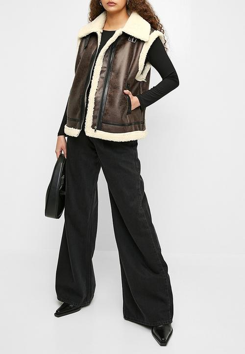 H&M - Teddy-lined gilet - dark brown