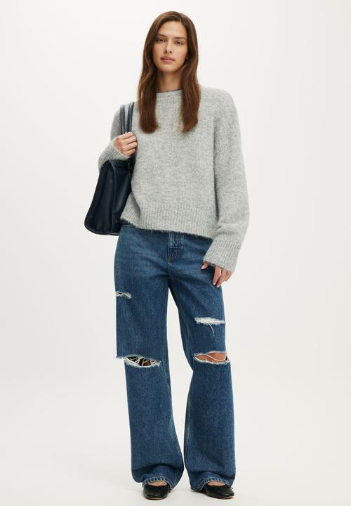 Cotton On - 91 Straight Jean - Harbour Blue Ripped