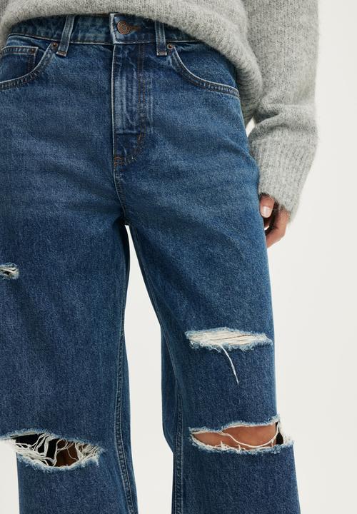 Cotton On - 91 Straight Jean - Harbour Blue Ripped
