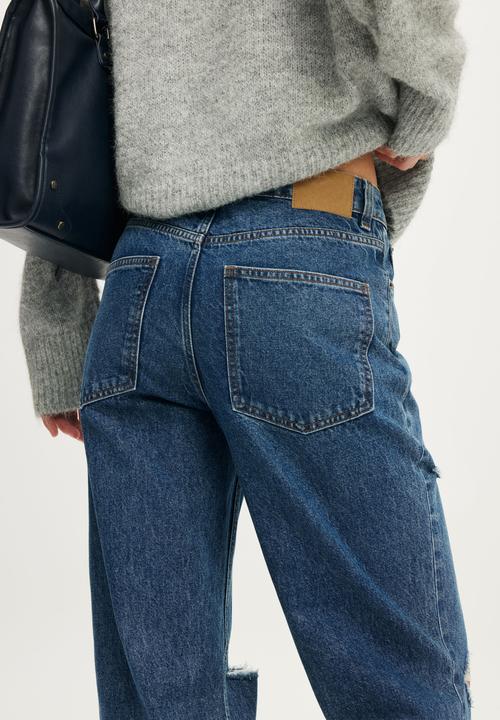 Cotton On - 91 Straight Jean - Harbour Blue Ripped