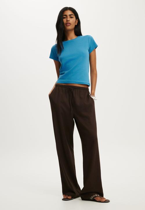 Cotton On - Haven Wide Leg Pant - Dark Oak