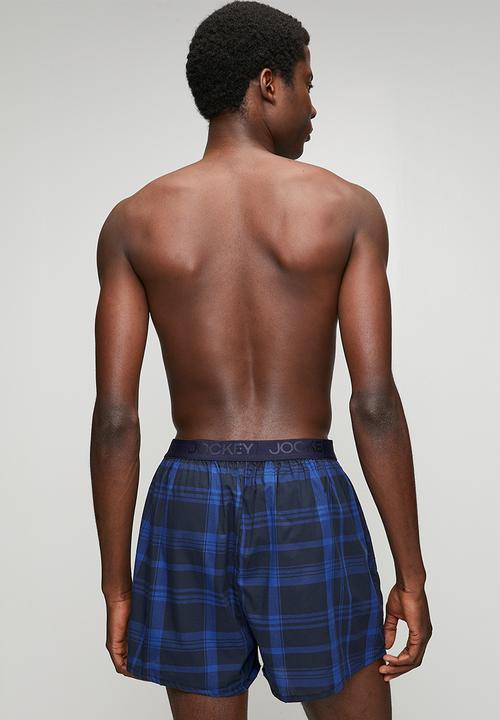 Jockey - 2Pk Loe Woven Boxer Shorts - Blue Multi