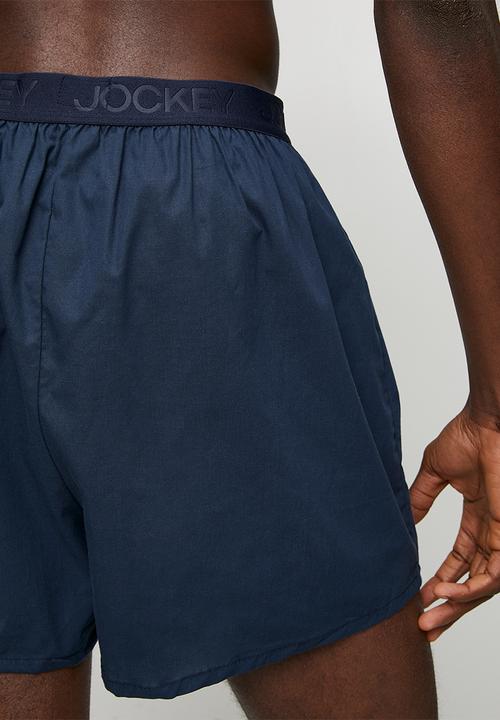 Jockey - 2Pk Loe Woven Boxer Shorts - Blue Multi
