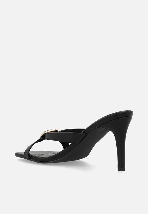 Raid London - Ginelli open toe stiletto heel mule - black 