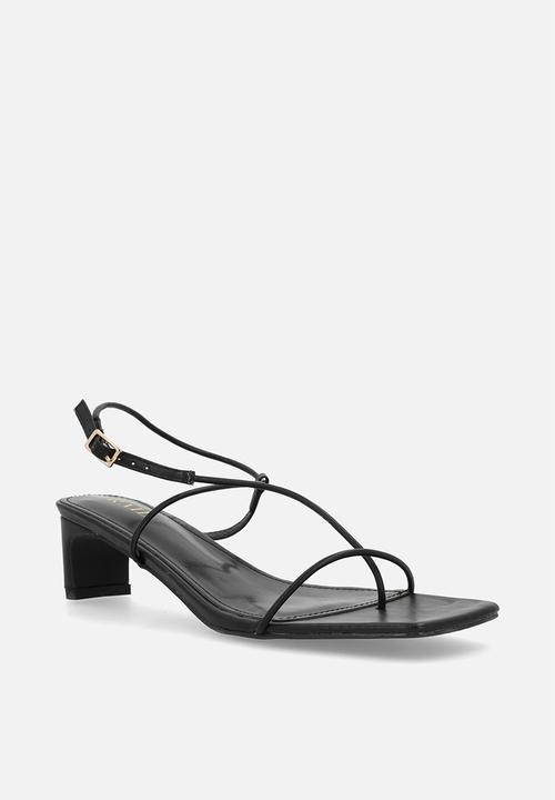Raid London - Adalyra open toe square heel ankle strap - black 
