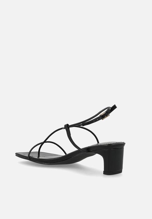 Raid London - Adalyra open toe square heel ankle strap - black 