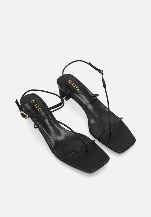 Raid London - Adalyra open toe square heel ankle strap - black 