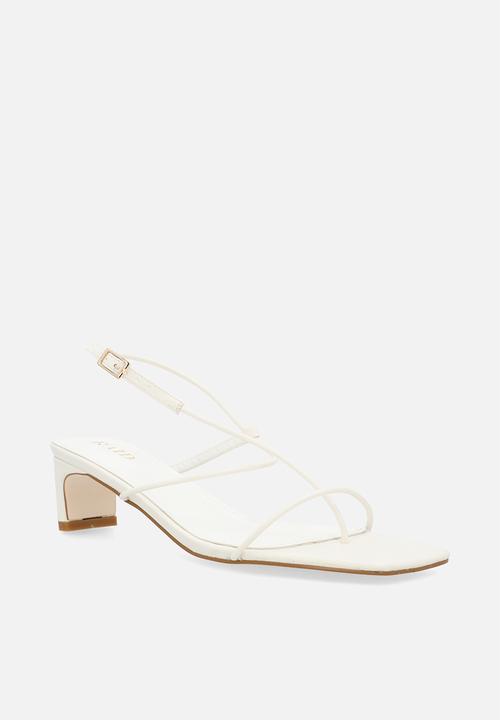 Raid London - Adalyra open toe square heel ankle strap - white 