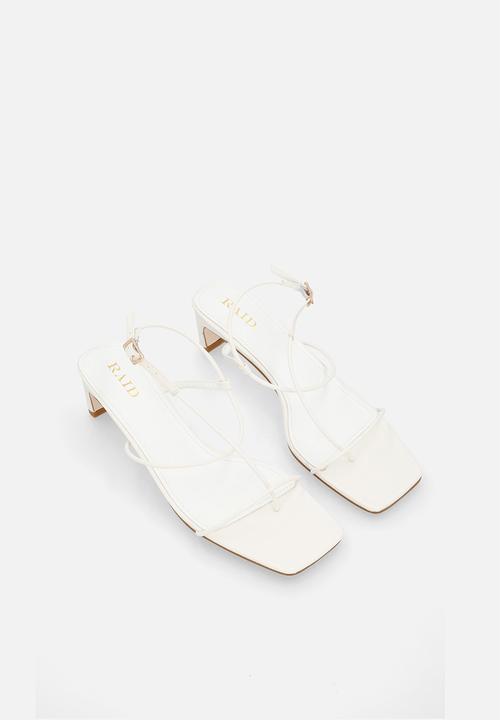 Raid London - Adalyra open toe square heel ankle strap - white 