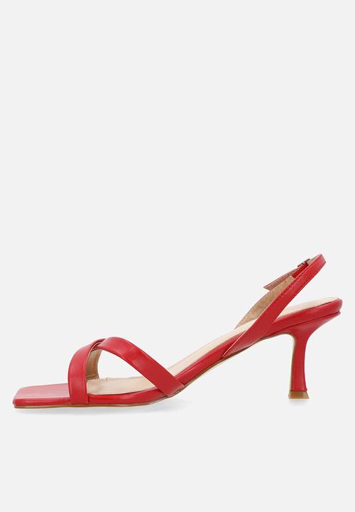 Raid London - Enslee open toe stiletto heel slingback - red 