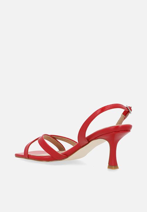 Raid London - Enslee open toe stiletto heel slingback - red 