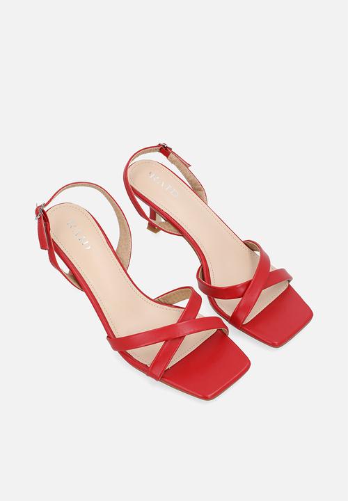 Raid London - Enslee open toe stiletto heel slingback - red 