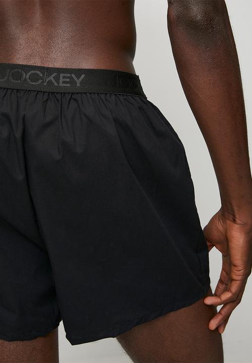 Jockey - 2Pk Loe Woven Boxer Shorts - Blue/Black
