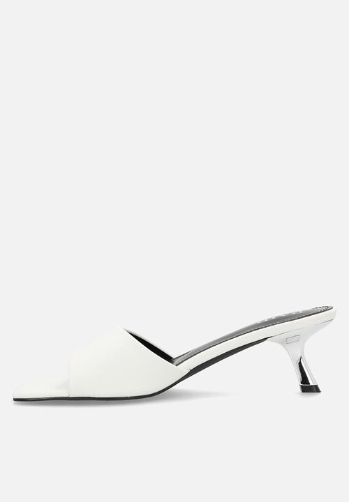 Raid London - Lisha open toe stiletto heel mule - white 