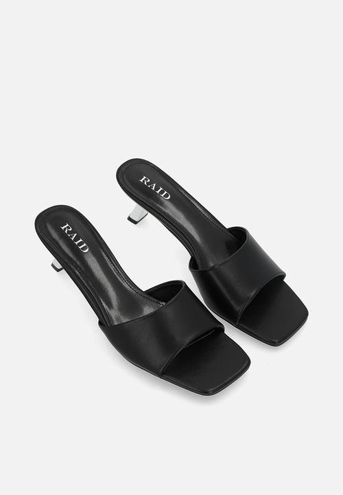 Raid London - Lisha open toe stiletto heel mule - black 