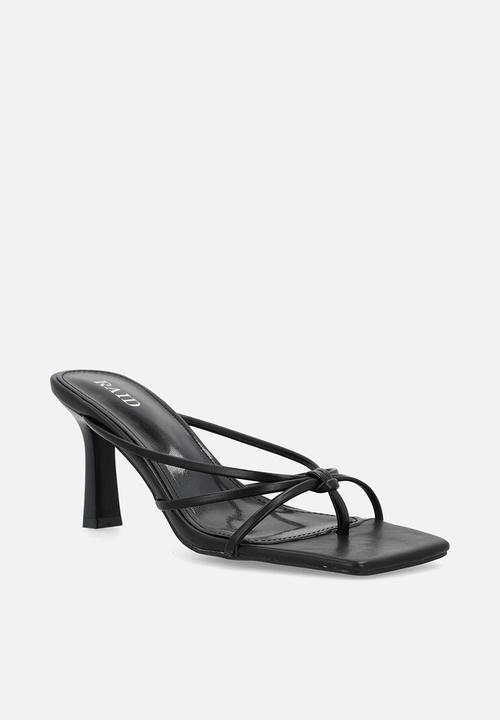 Raid London - Evena open toe stiletto heel mule - black 