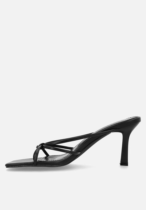 Raid London - Evena open toe stiletto heel mule - black 