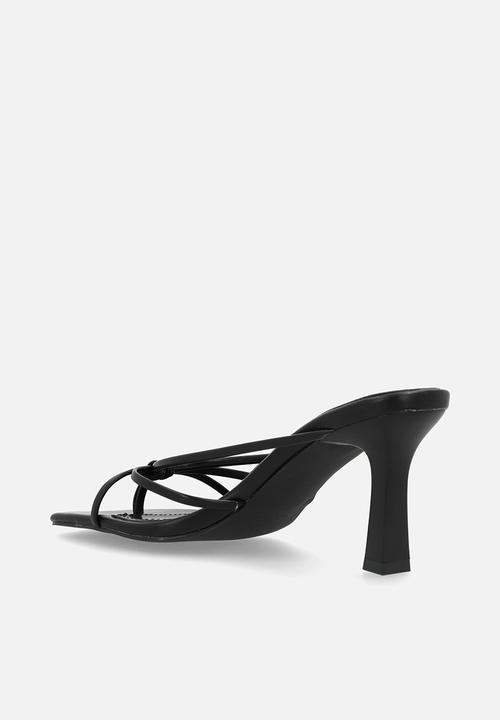Raid London - Evena open toe stiletto heel mule - black 