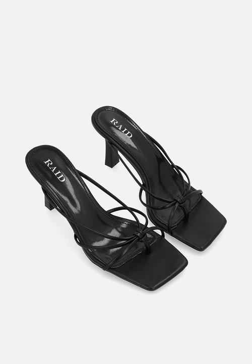 Raid London - Evena open toe stiletto heel mule - black 