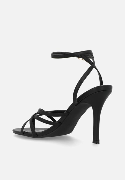 Raid London - Ettah open toe stiletto heel ankle strap - black 