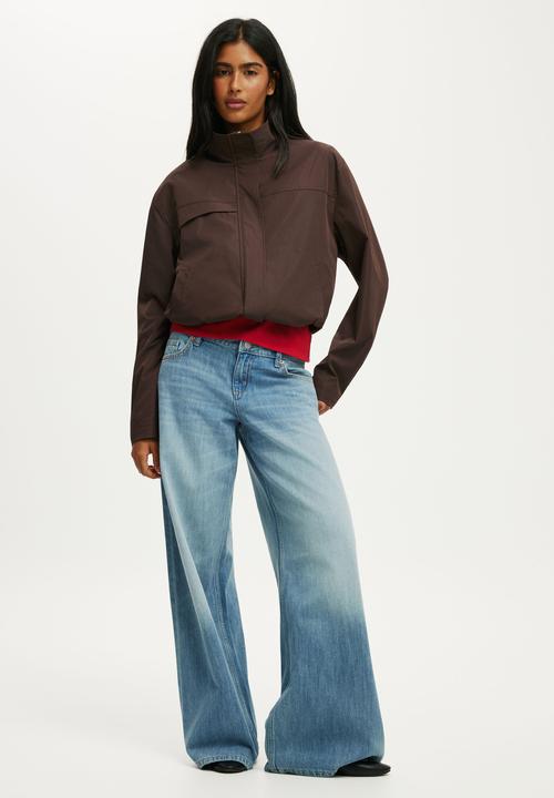 Cotton On - Arlo Funnel Neck Jacket - Dark Oak