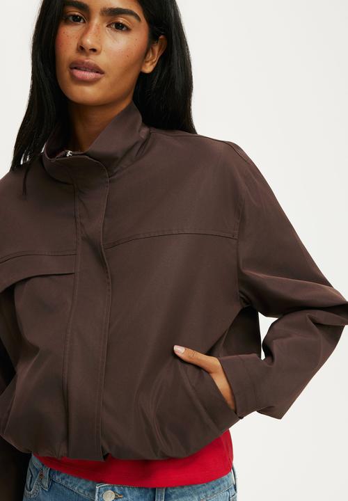 Cotton On - Arlo Funnel Neck Jacket - Dark Oak
