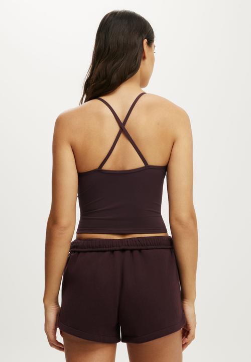 Cotton On - Ultra Soft Tri Crossback Cami - Italian Plum