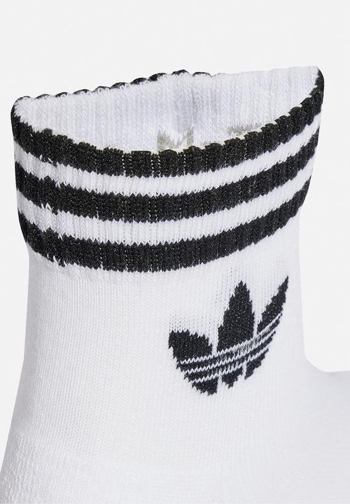 adidas Originals - 3-Stripes Ankle Socks 3 Pairs - White/Wht/Wht