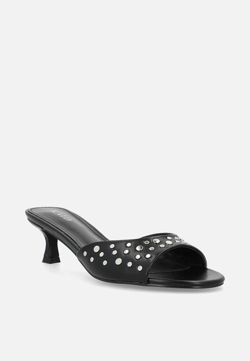Raid London - Calenna open toe stiletto heel mule - black 