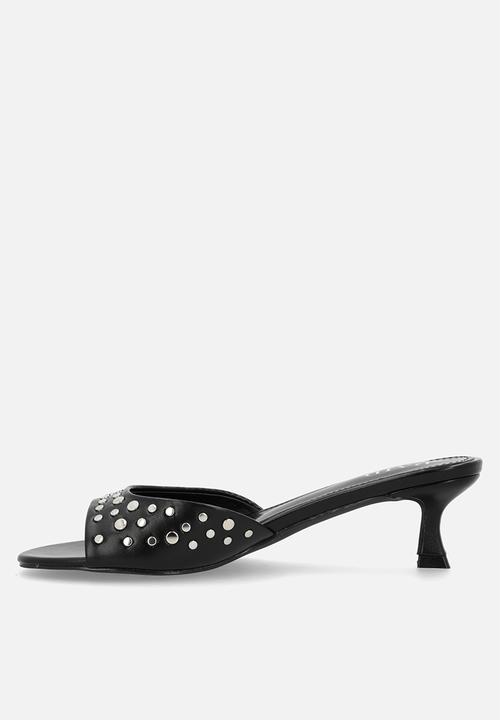 Raid London - Calenna open toe stiletto heel mule - black 