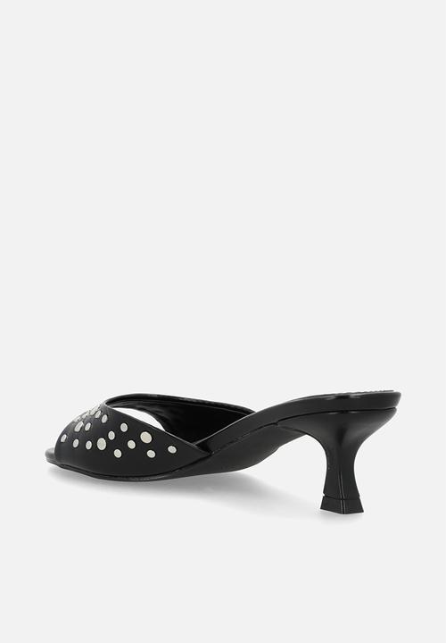 Raid London - Calenna open toe stiletto heel mule - black 