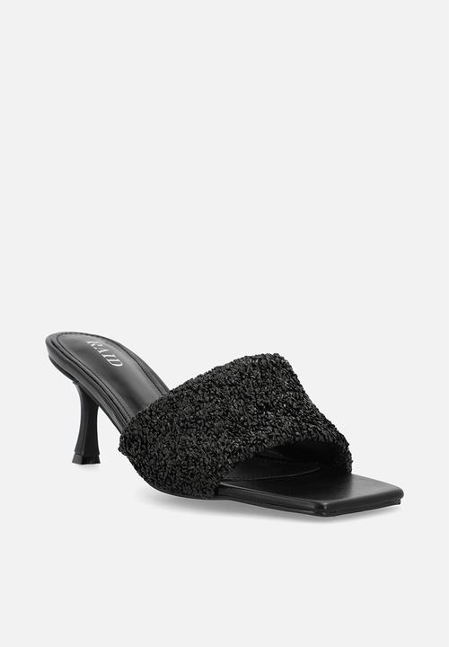 Raid London - Caprice open toe stiletto heel mule - black