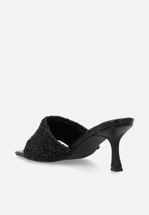 Raid London - Caprice open toe stiletto heel mule - black